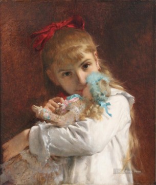 a new doll Academic Classicism Pierre Auguste Cot Oil Paintings